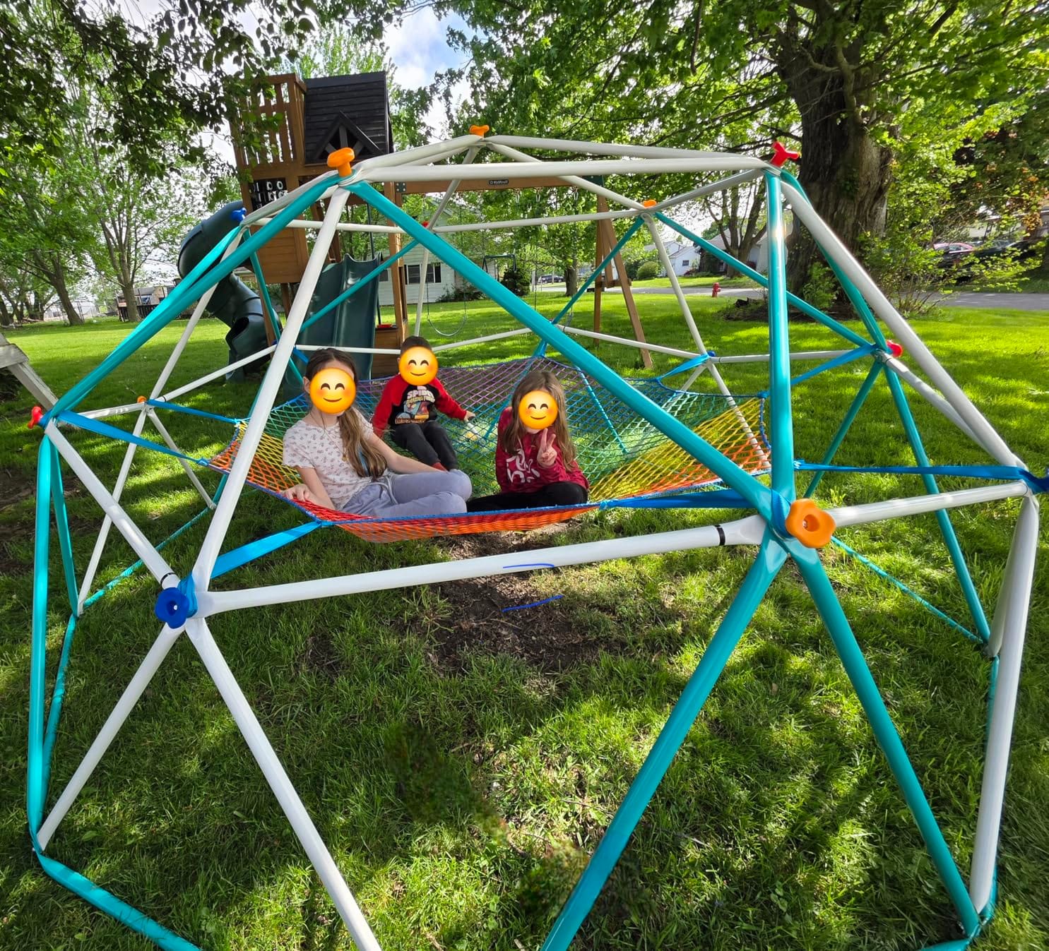 Hapfan 10 ft Climbing Dome with Climbing Cargo Net for Kids 3-12 customer photo 1