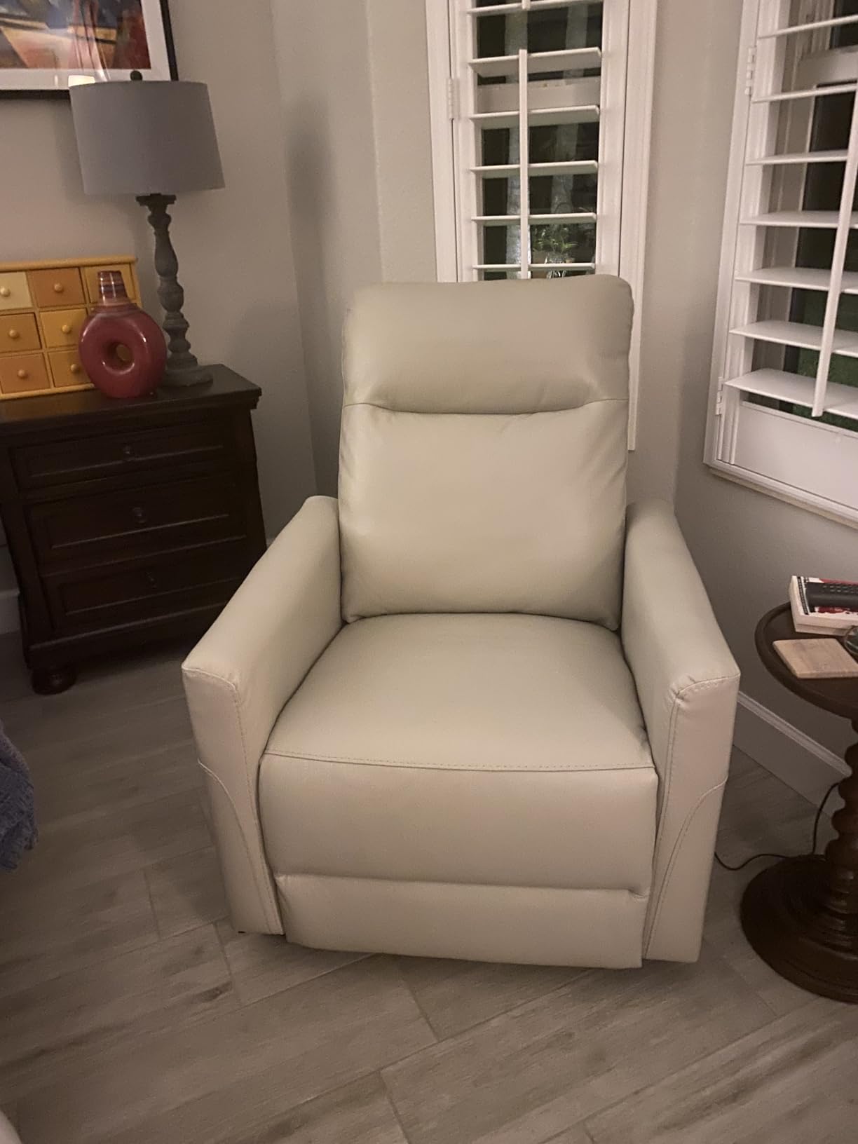 CHITA Fabric Wall Hugger Power Recliner Chair for Adults, Cream customer photo 1