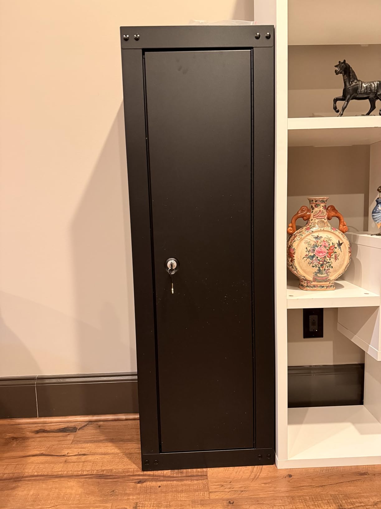 Goplus 8 Gun Safe, Fireproof Large Gun Safes for Rifles and Pistols w/Storage Shelf, Gun Racks, Door Lock & 2 Keys, Quick Access Long Gun Cabinet for Home Rifle & Shotguns, 17