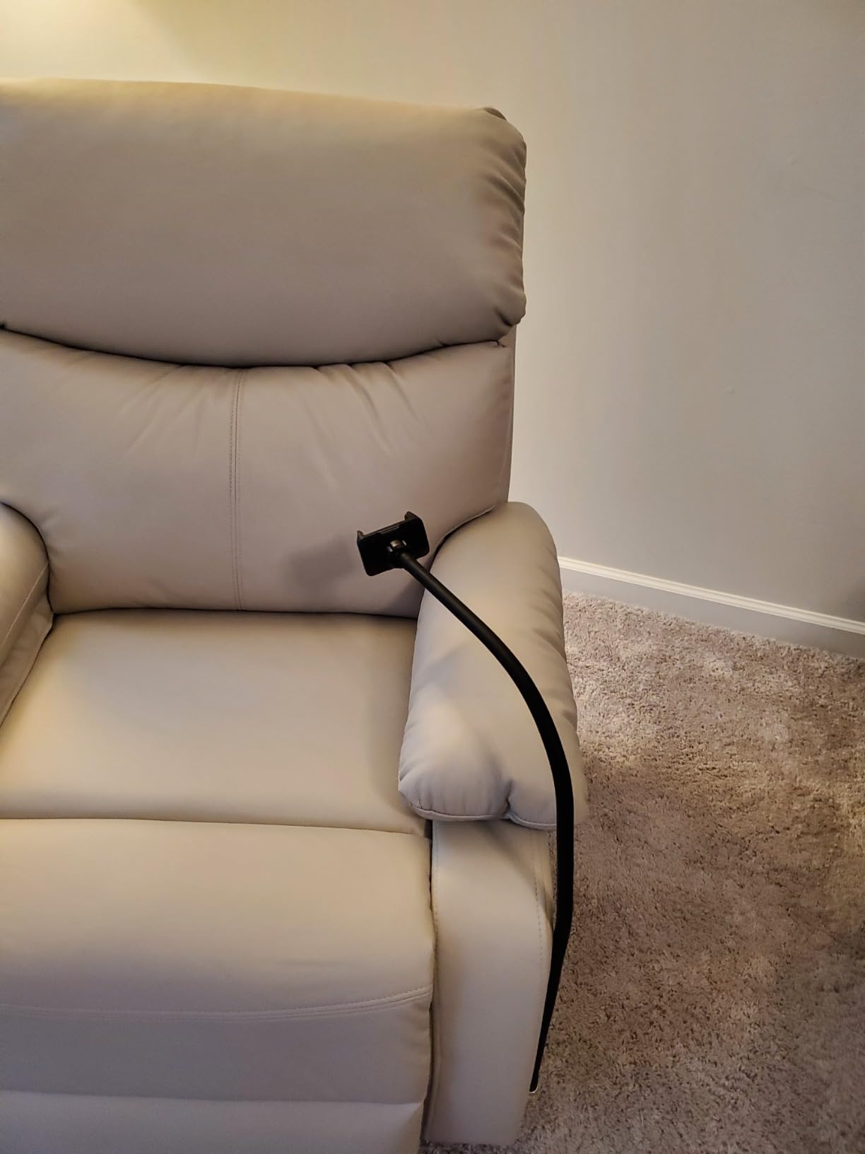 Swivel Rocker Recliner Chair, Rocking Chair, Small Swivel Recliner for Small Spaces, Living Room, RV(Dark Grey) customer photo 1