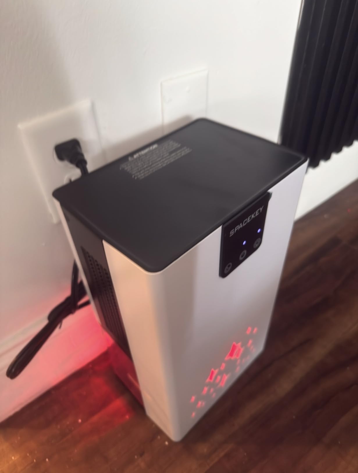 Dehumidifier, 95 OZ Water Tank Dehumidifiers for Home with Auto Shut Off, 1000 sq. ft. Dehumidifier for Bedroom Bathroom Basement Rv with 7 Color Light, Quiet Dehumidifiers with Sleep Mode, White customer photo 1