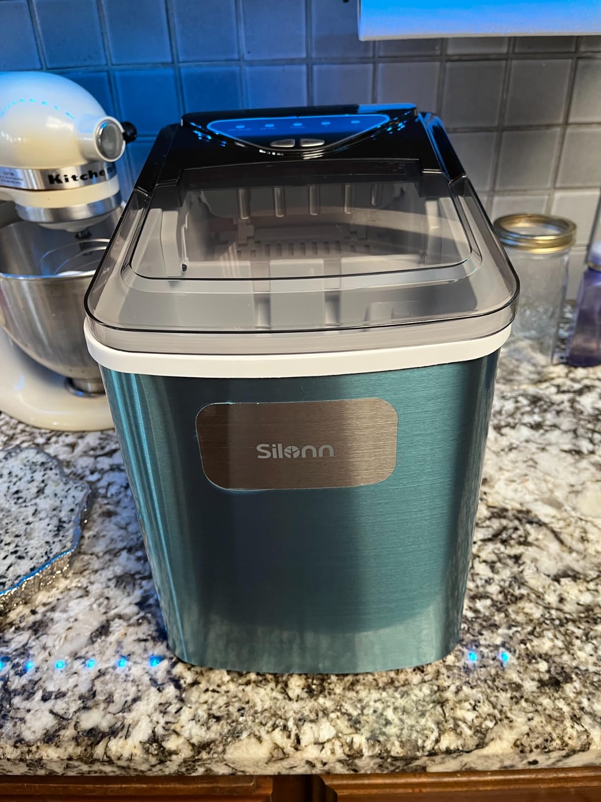 Silonn Nugget Ice Maker Countertop with 3L Detachable Tank, 44 lbs/Day Self‑Cleaning with Timer, Chewable Nugget Ice Machine for Home Bar Party Office, Summer Cold Drinks, Black customer photo 2