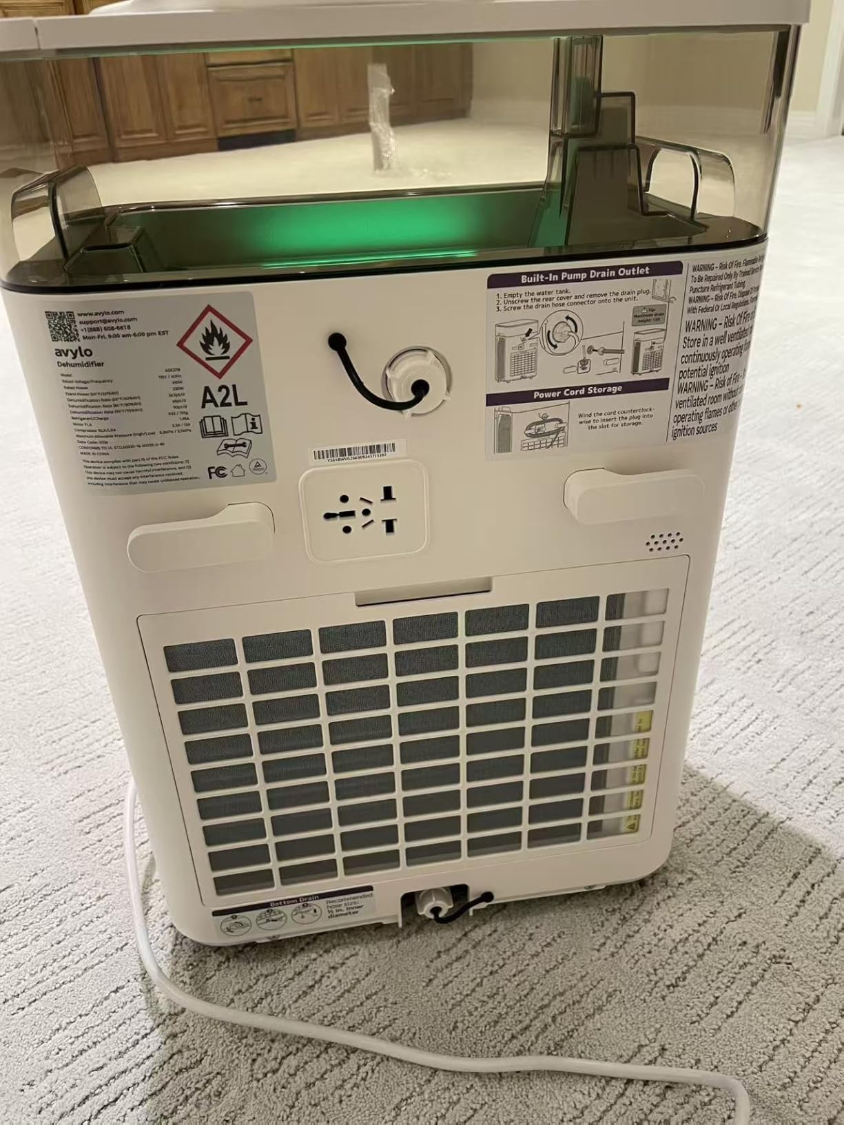 avylo Dehumidifier for Basement with Pump and Hose, Max 90 Pints/D, White customer photo 2