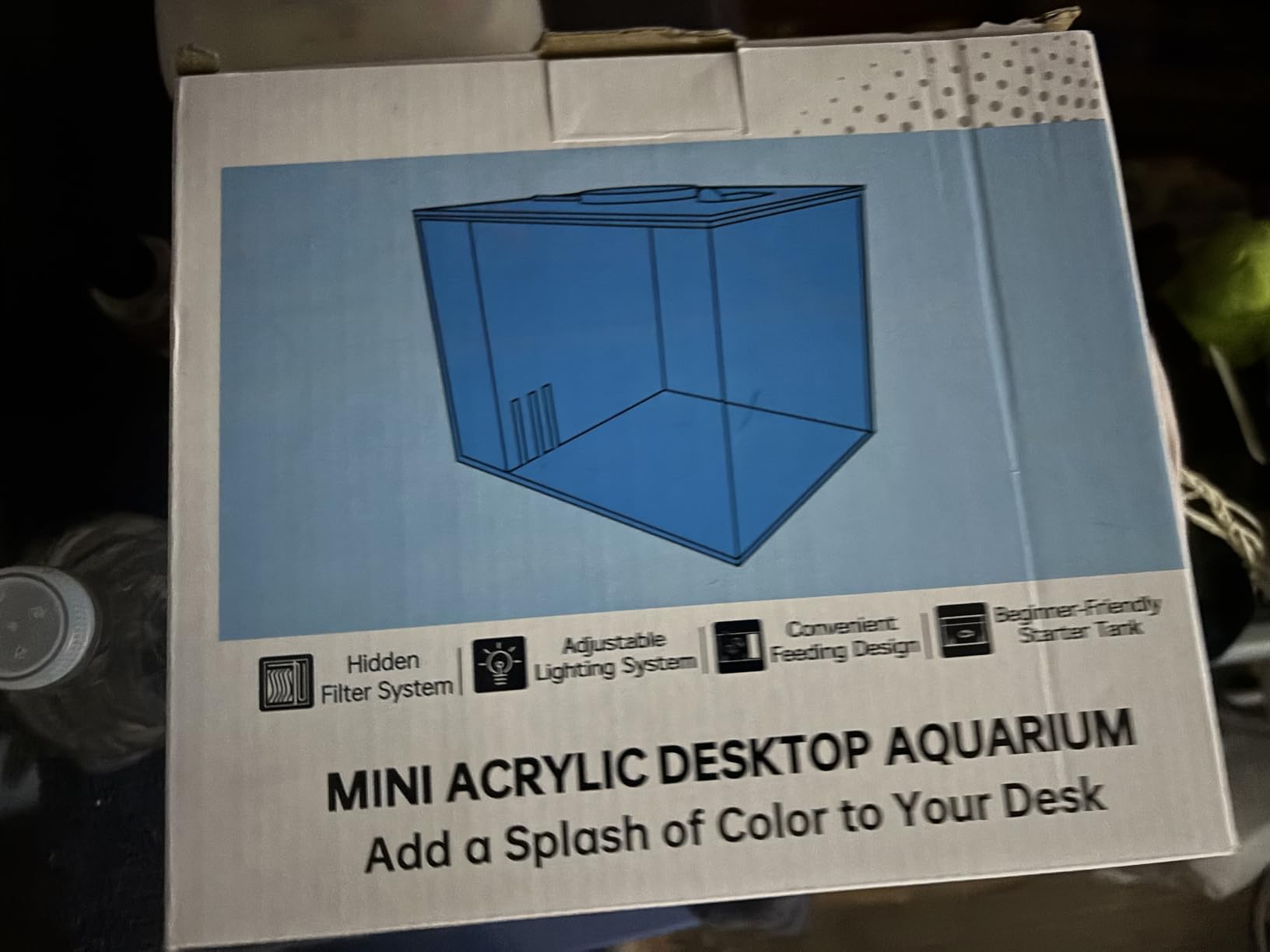 Vehipa Betta Fish Tank 1 Gal (3.7L), Acrylic Nano Aquarium Kit Black customer photo 1