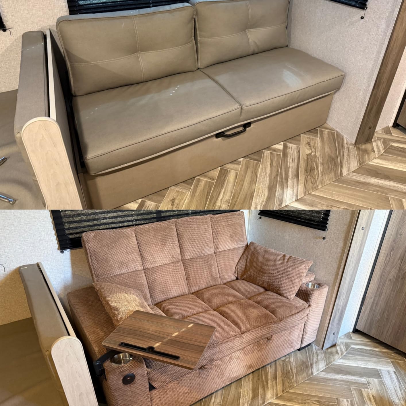 oaaktu Queen Size Sleeper Sofa Couch with Pullout Bed,Convertible Pull Out Adjustable Backrest for Small Spaces,Apartment, Guest Room (1113-khaki) customer photo 1