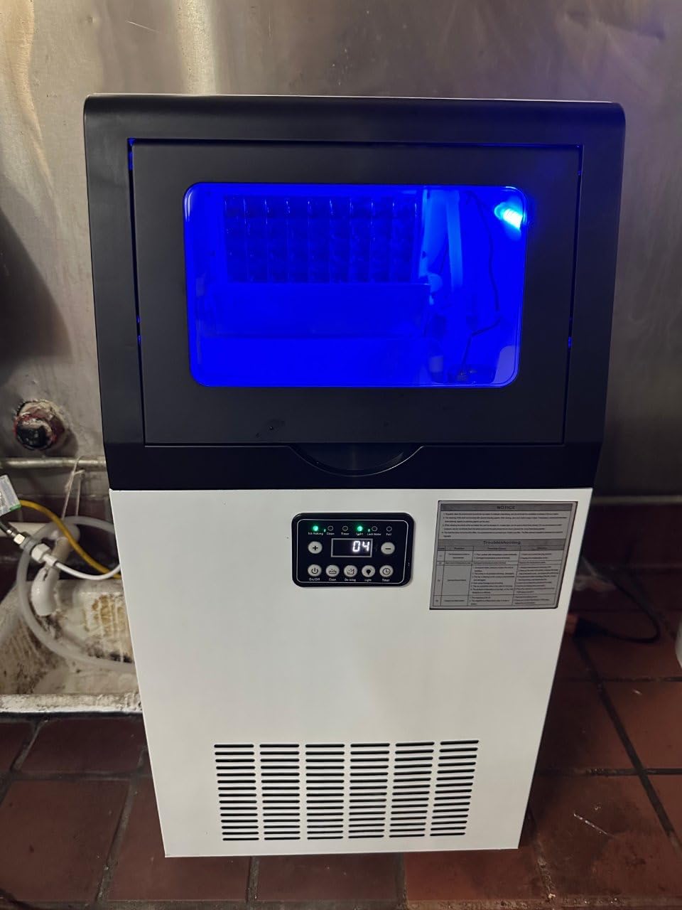 Mountman Commercial Ice Maker, 110Lbs/24H Stainless Steel Undercounter Ice Maker, 33Lbs Storage, 36 Cubes/Cycle, Self-Cleaning, Freestanding Ice Maker for Home Bar Restaurant, ETL customer photo 1