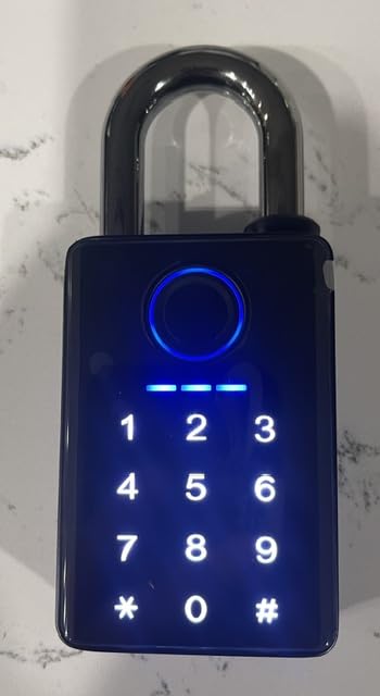 Heavy Duty Fingerprint Padlock with Key, Outdoor Smart Padlock with Code Keypad, Smart Combination Gate Lock for Outdoor Fence, Gate, Storage Unit, Tuya App, Waterproof (10 mm Shackle) customer photo 1