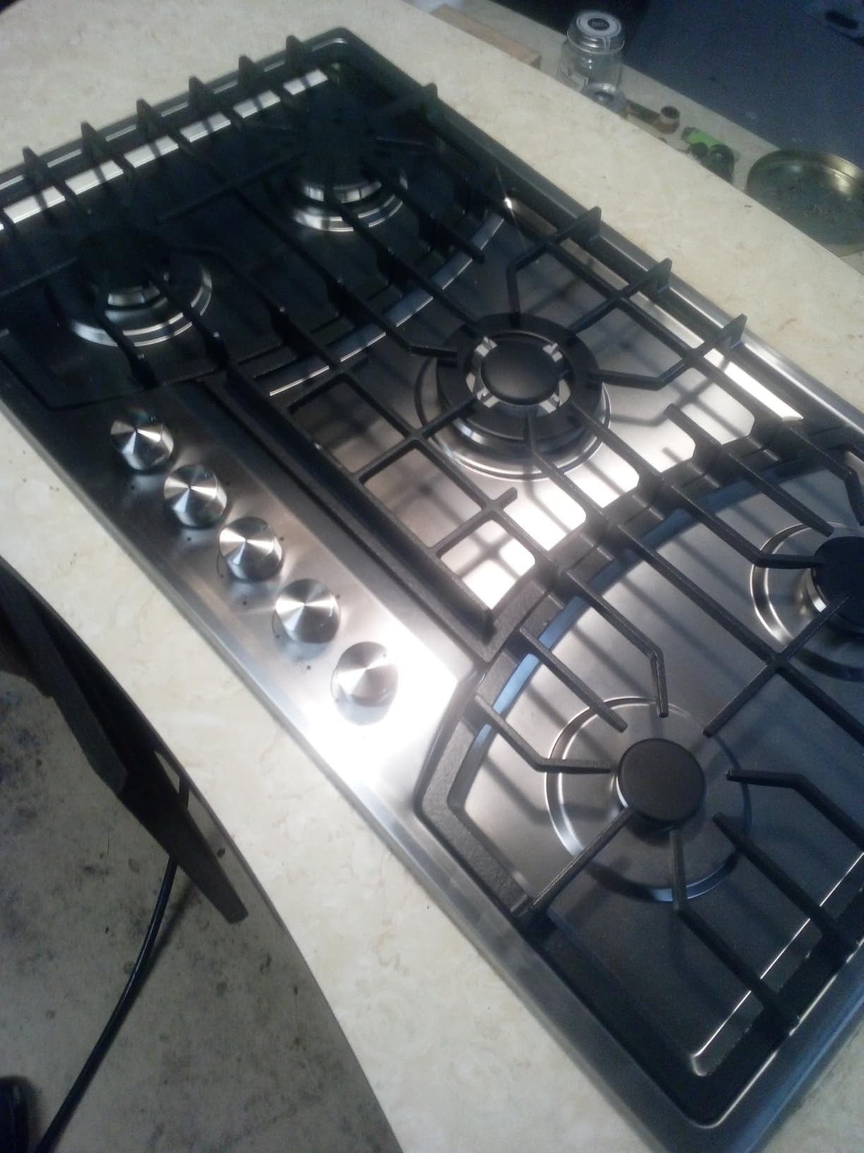 30 Inch Gas Cooktop with Griddle, 5 Burner Built In Stainless Steel customer photo 1